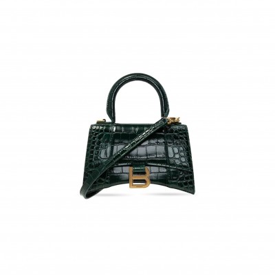 BALENCIAGA WOMEN'S HOURGLASS HANDBAG XS IN DARK GREEN 5928331LRVM3011 (18.8*13*7.9cm)